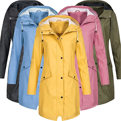 

Women's Hoodie Jacket Hiking Windbreaker Nylon Winter Outdoor Solid Color Windproof Quick Dry Front Zipper Lightweight Outerwear Coat Parka Full Length Visible Zipper Camping / Hiking Hunting Ski