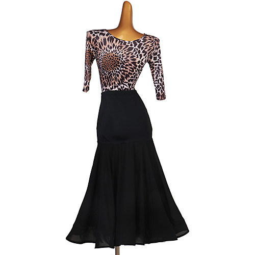 

Ballroom Dance Dress Pleats Split Joint Women's Training Performance Half Sleeve Natural Chinlon Chiffon Ice Silk