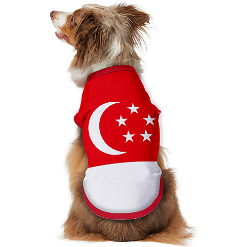 

Dog Shirt / T-Shirt Vest Print Flag National Flag Fashion Cool Casual / Daily Outdoor Dog Clothes Puppy Clothes Dog Outfits Breathable Red Costume for Girl and Boy Dog Polyster S M L XL