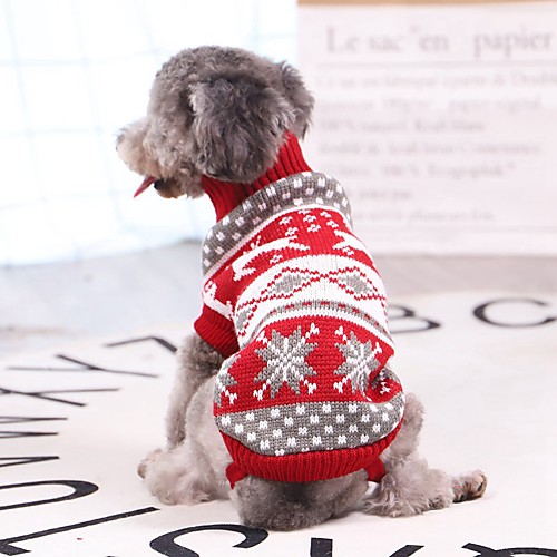 

Dog Cat Coat Sweater Snowflake Classic Christmas Casual / Daily Winter Dog Clothes Puppy Clothes Dog Outfits Breathable Red Costume for Girl and Boy Dog Fleece Polyster 6 8 10 12 14 16