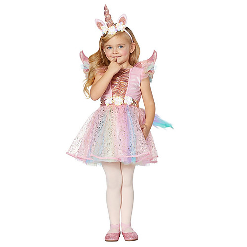 

Unicorn Dress Girls' Movie Cosplay Rainbow Dress Halloween Children's Day New Year Polyester / Cotton