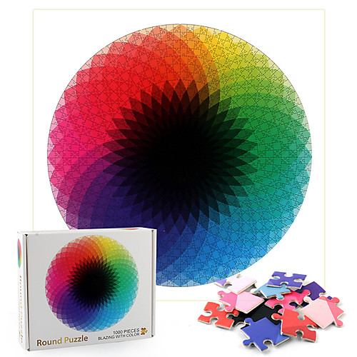 

1000 pieces jigsaw puzzle 3d circular thousand-color rainbow paper puzzle for adults and children decompression educational toys