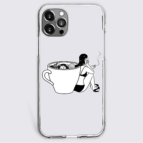 

Anime Black & White Phone Case For Apple iPhone 12 iPhone 11 iPhone 12 Pro Max Unique Design Protective Case Shockproof Back Cover TPU
