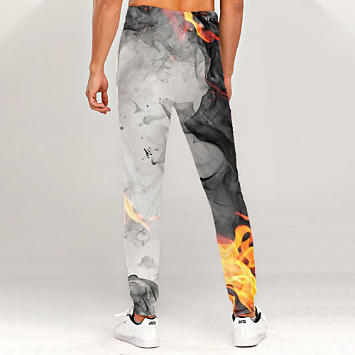 

Men's Novelty Casual / Sporty Outdoor Sports Casual Daily Sweatpants Trousers Pants Graphic 3D Full Length Print Light gray