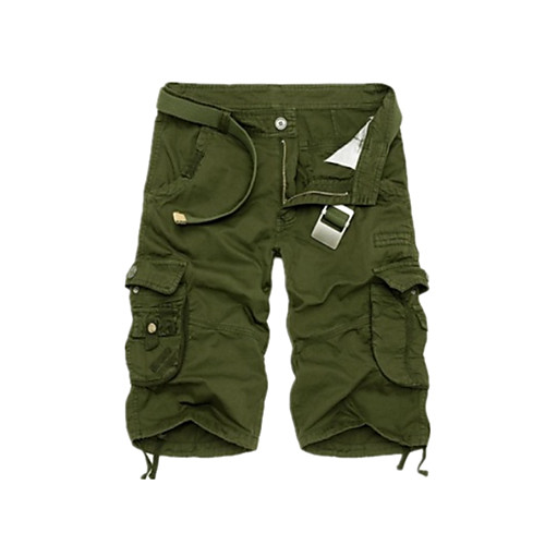 

Men's Basic Outdoor Cotton Slim Daily Tactical Cargo Pants Solid Colored Knee Length Classic Green camouflage Black and green camouflage Red Army Green Blue / Summer