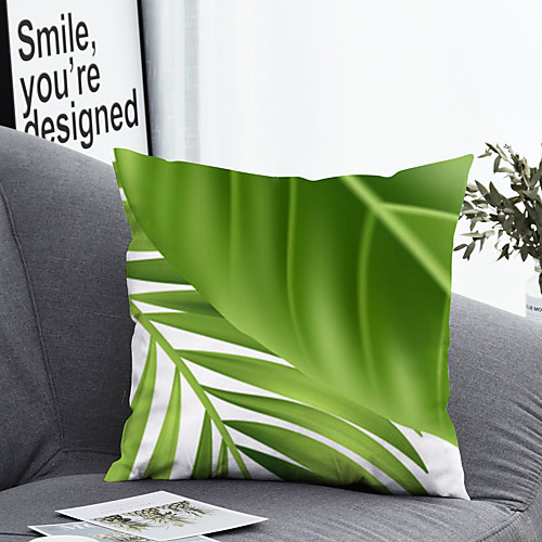 

1 pcs Polyester Pillow Cover & Insert, Floral&Plants Simple Classic Square Zipper Polyester Traditional Classic