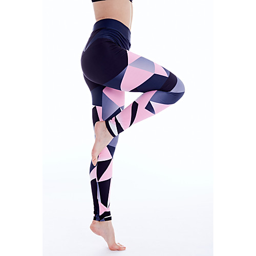 

Women's Stylish Casual / Sporty Breathable Comfort Sports Gym Yoga Leggings Pants Graphic Geometry Ankle-Length Sporty Print Blushing Pink