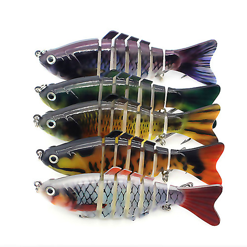 

5 pcs Fishing Lures Multi Jointed Swimbaits lifelike Easy to Use 7 Segment Sinking Bass Trout Pike Sea Fishing Spinning Jigging Fishing / Freshwater Fishing / Carp Fishing / Bass Fishing