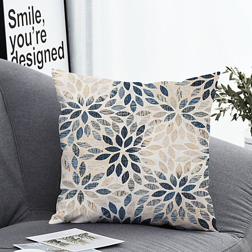 

1 pcs Polyester Pillow Cover & Insert, Geometric Simple Classic Square Zipper Polyester Traditional Classic