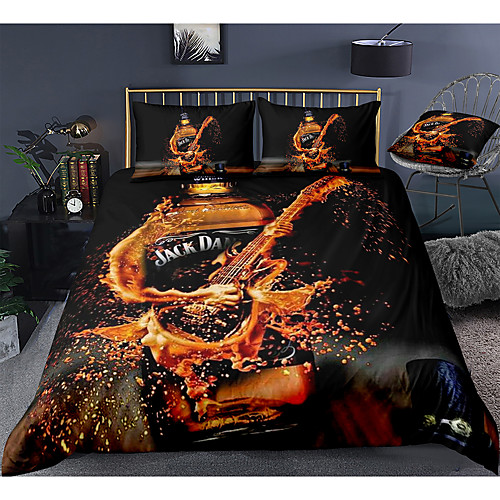 

Wine Print 3-Piece Duvet Cover Set Hotel Bedding Sets Comforter Cover with Soft Lightweight Microfiber, Include 1 Duvet Cover, 2 Pillowcases for Double/Queen/King(1 Pillowcase for Twin/Single)
