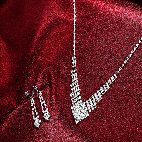 

Women's Jewelry Set Bridal Jewelry Sets Geometrical Precious Fashion Silver Plated Earrings Jewelry Silver For Christmas Wedding Halloween Party Evening Gift 1 set