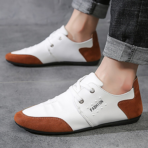 

Men's Sneakers Casual Daily Home Walking Shoes Nappa Leather Breathable Non-slipping White Black Summer