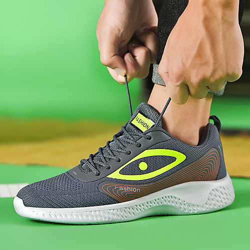 

Men's Trainers Athletic Shoes Casual Daily Outdoor Running Shoes Fitness & Cross Training Shoes Mesh Breathable Shock Absorbing White Black Green Spring