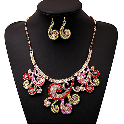 

Women's Resin Jewelry Set Geometrical Flower Fashion Earrings Jewelry Rainbow For Party Evening Gift Beach Festival 1 set