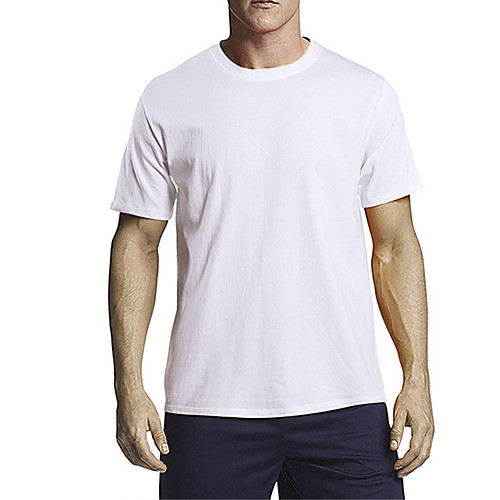 

Men's Unisex T shirt Other Prints Solid Colored Plain Plus Size Short Sleeve Daily Tops 100% Cotton Basic Casual White Black Blue