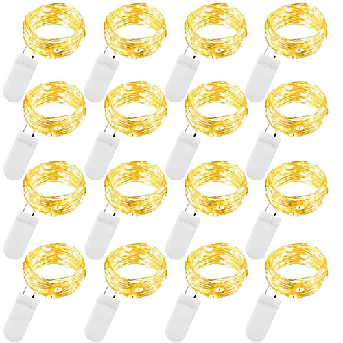 

2m String Lights Outdoor String Lights 20 LEDs 12pcs Warm White White Blue Waterproof for Christmas Gift Party Decorating Fairy Lights Batteries Powered