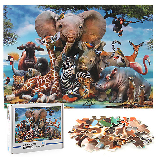 

1000 pieces jigsaw puzzle thickened animal world puzzle adult children's educational decompression toy