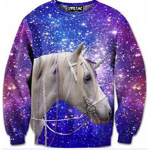 

Women's Pullover Sweatshirt Graphic 3D Animal Print Daily 3D Print Basic Casual Hoodies Sweatshirts Purple Blushing Pink