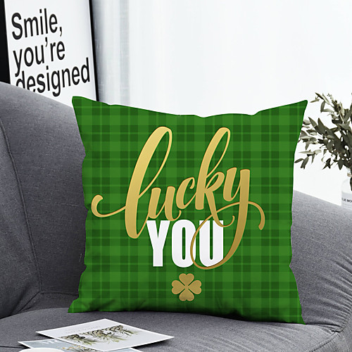 

1 pcs Polyester Pillow Cover & Insert, Slogan Simple Classic Square Zipper Polyester Traditional Classic