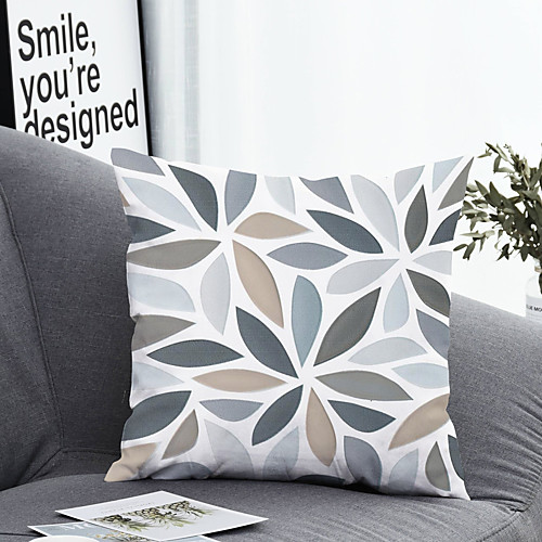 

1 pcs Polyester Pillow Cover & Insert, Floral&Plants Simple Classic Square Zipper Polyester Traditional Classic