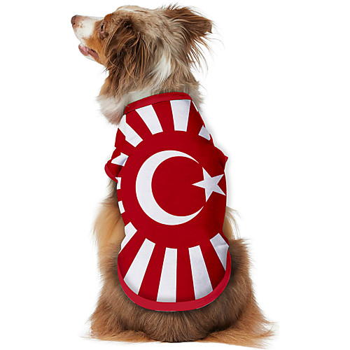

Dog Shirt / T-Shirt Vest Print Flag National Flag Fashion Cool Casual / Daily Outdoor Dog Clothes Puppy Clothes Dog Outfits Breathable Red Costume for Girl and Boy Dog Polyster S M L XL