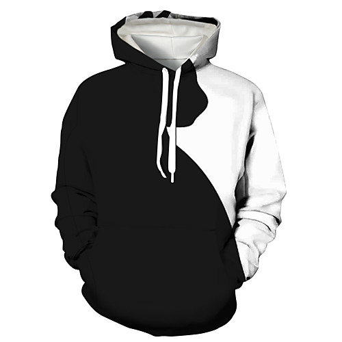

Men's Pullover Hoodie Sweatshirt Graphic 3D Print Hooded Daily 3D Print Basic Casual Hoodies Sweatshirts Long Sleeve Black