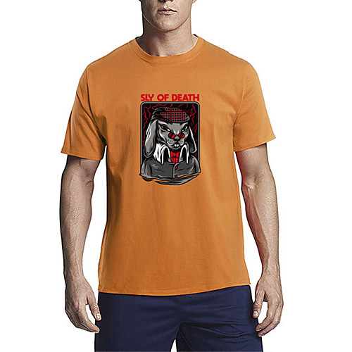 

Men's Unisex T shirt Other Prints Graphic Letter Animal Plus Size Print Short Sleeve Daily Tops 100% Cotton Casual Hip-Hop White Black Blue