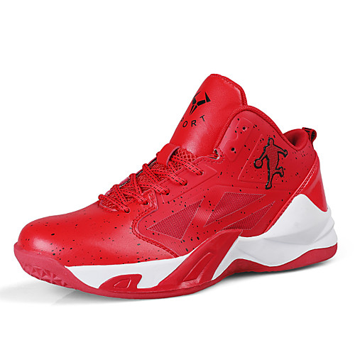 

Men's Trainers Athletic Shoes Sporty Outdoor Basketball Shoes PU Non-slipping Red White Black Fall Spring