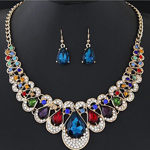 

Women's Jewelry Set Geometrical Precious Fashion Earrings Jewelry White / Black / Blue For Christmas Wedding Halloween Party Evening Gift 1 set