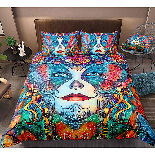 

Clown Print 3-Piece Duvet Cover Set Hotel Bedding Sets Comforter Cover with Soft Lightweight Microfiber, Include 1 Duvet Cover, 2 Pillowcases for Double/Queen/King(1 Pillowcase for Twin/Single)