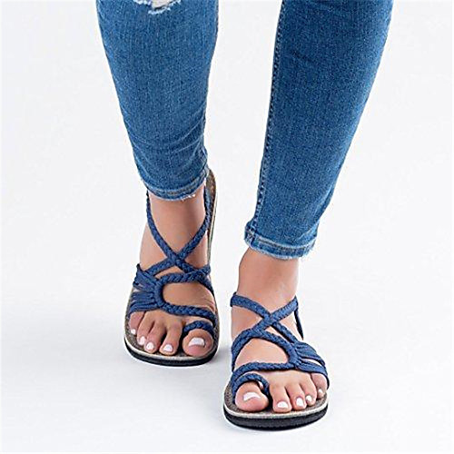 

Women's Sandals Boho Bohemia Beach Roman Shoes Gladiator Sandals Flat Heel Round Toe Flat Sandals Daily Walking Shoes Nubuck Color Block Wine Black / White Green / Blue