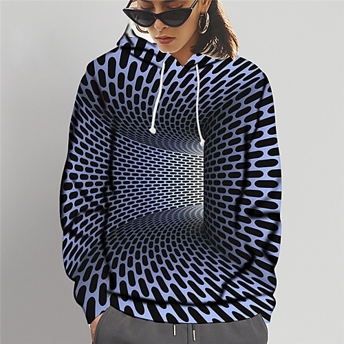 

Women's Pullover Hoodie Sweatshirt Graphic 3D Print Daily Going out 3D Print Basic Hoodies Sweatshirts Blue