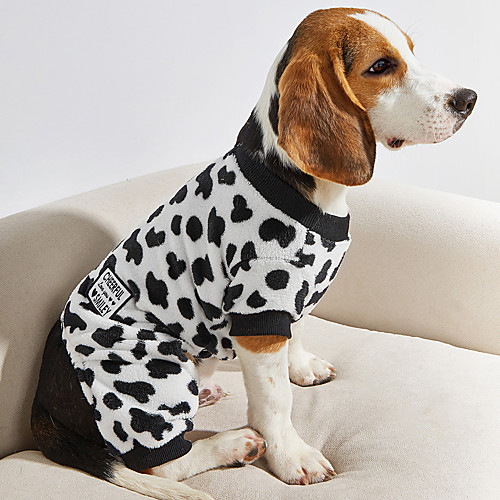 

Fitwarm Adorable Milk Cows Pet Dog Clothes Comfy Velvet Winter Pajamas Coat Jumpsuit for Girl and Boy Dog Coral Fleece XL