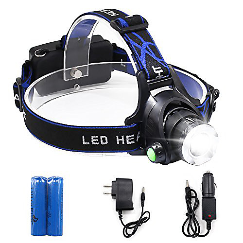 

LED Headlamp, Super Bright 20W Rechargeble Headlight 8000LM Waterproof Dimmable Head Torch for Night Version Searching