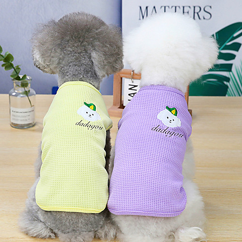 

Dog Cat Shirt / T-Shirt Vest Print Basic Adorable Cute Dailywear Casual / Daily Dog Clothes Puppy Clothes Dog Outfits Breathable 21 Embroidered Puppy Vest-Pink 21 Embroidered Puppy Vest-Yellow 21