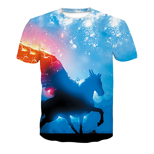 

Men's T shirt 3D Print 3D Rivet Mesh Short Sleeve Casual Tops Black / Red Blue-Green Gray / White