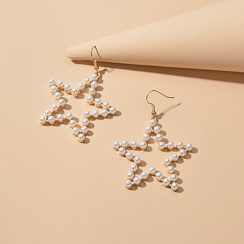 

Women's Drop Earrings Dangle Earrings Star Sweet Imitation Pearl Earrings Jewelry Gold For Date Birthday