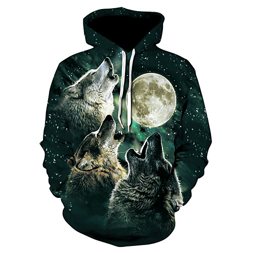 

Men's Pullover Hoodie Sweatshirt 3D Print Hooded 3D Print 3D Print Hoodies Sweatshirts Long Sleeve Loose Light Green