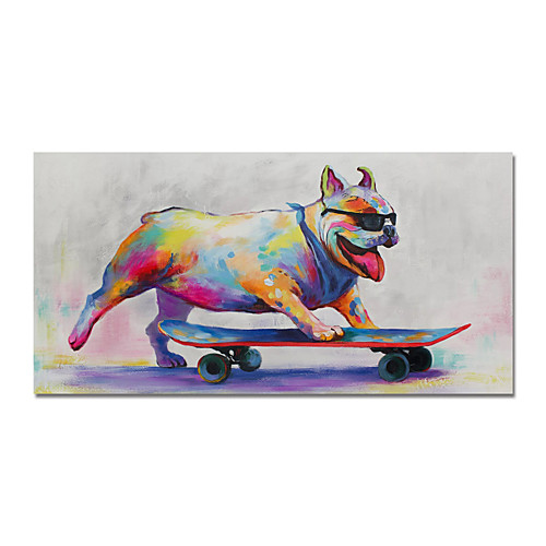 

Oil Painting Hand Painted Horizontal Abstract Animals Modern Stretched Canvas
