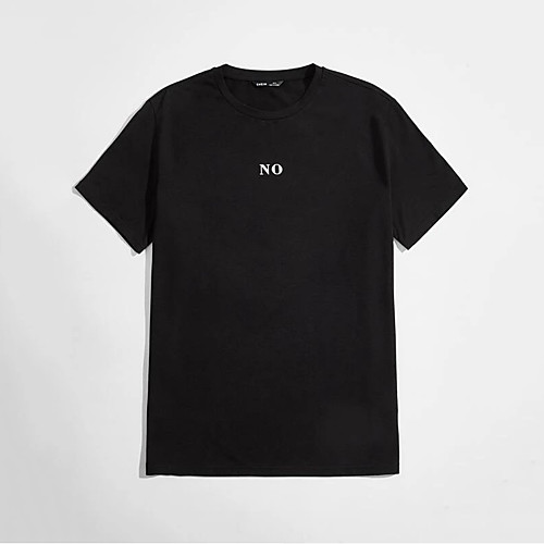 

Men's Unisex T shirt Hot Stamping Letter Plus Size Print Short Sleeve Casual Tops 100% Cotton Casual Fashion Black