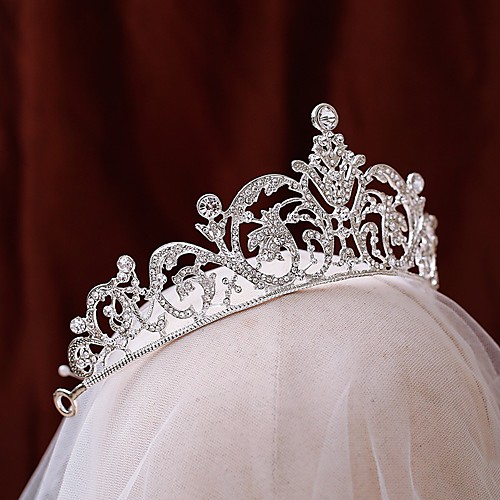 

Bridal Cute Alloy Tiaras with Rhinestone 1 Piece Wedding Headpiece