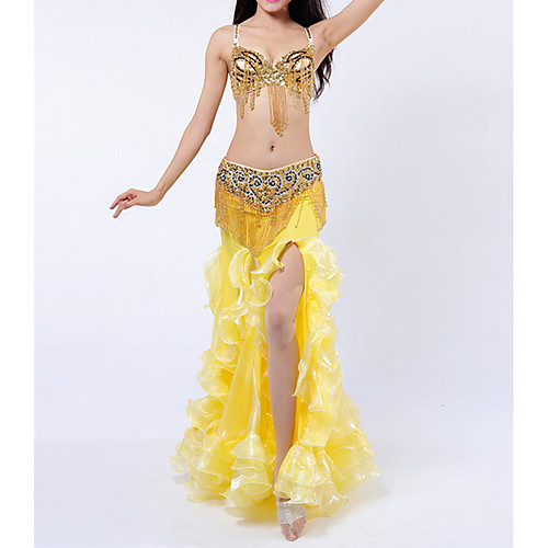 

Belly Dance Skirts Tassel Paillette Women's Performance Sleeveless Elastane