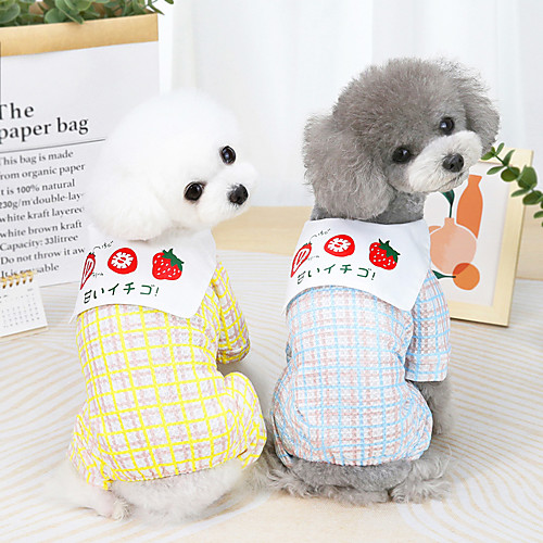 

Dog Cat Shirt / T-Shirt Fruit Basic Adorable Cute Dailywear Casual / Daily Dog Clothes Puppy Clothes Dog Outfits Breathable Yellow Blue Costume for Girl and Boy Dog Cotton S M L XL XXL