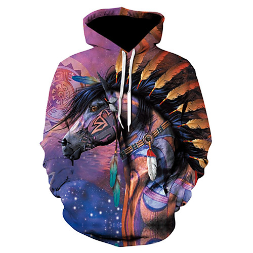 

Men's Pullover Hoodie Sweatshirt 3D Print Hooded 3D Print 3D Print Hoodies Sweatshirts Long Sleeve Loose Fuchsia Silver White