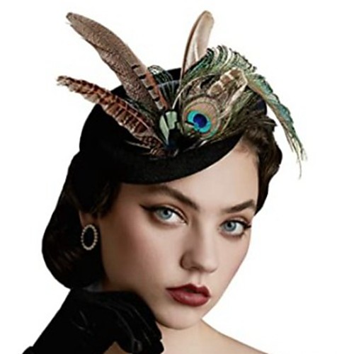

Elegant Vintage Inspired Mix Fascinators with Feather / Floral 1 Piece Special Occasion / Party / Evening Headpiece