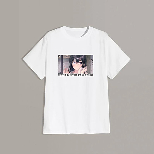 

Men's Unisex T shirt Hot Stamping Portrait Plus Size Print Short Sleeve Casual Tops 100% Cotton Casual Fashion White Black