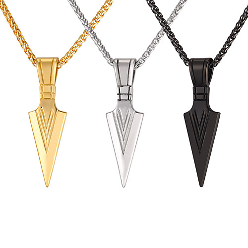 

Men's Pendant Necklace Thick Chain Fashion Stainless Steel Silver Gold Black 55 cm Necklace Jewelry For Daily
