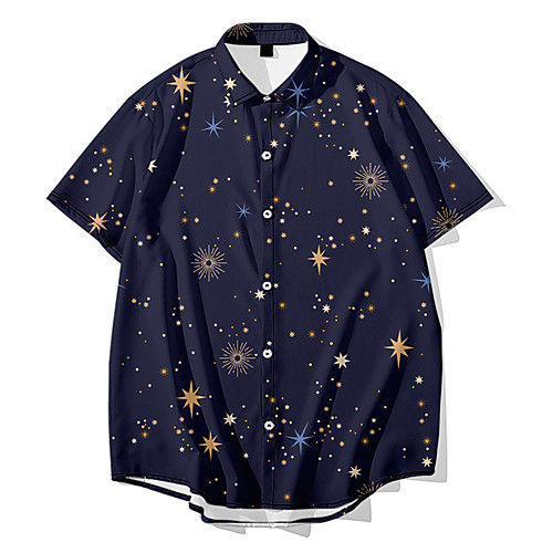 

Men's Shirt 3D Print Plants Cactus Button-Down 3D Print Short Sleeve Daily Tops Casual Fashion Hawaiian White Yellow Green