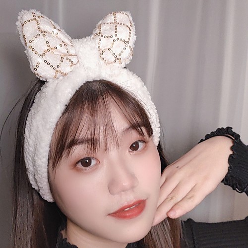 

Bowknot Wash Hairband Mask Coral Fleece Headband Headdress Simple / Cartoon