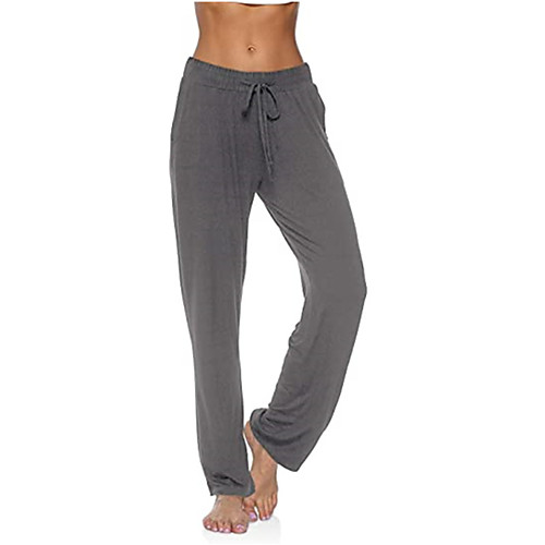 

Women's Casual / Sporty Yoga Comfort Sports Weekend Sweatpants Pants Plain Full Length Drawstring Pocket Black Wine Gray